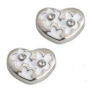Floating Charms hartje met strass 7x9mm